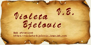Violeta Bjelović vizit kartica